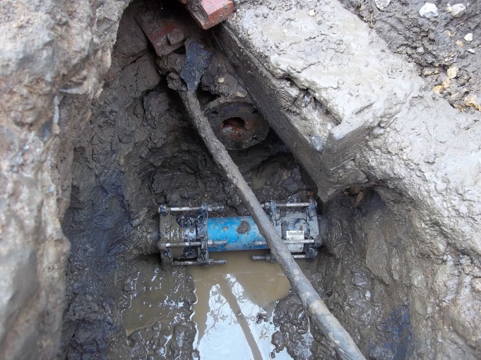 A £90000 pa water leak caused by faulty cast iron water pipe
