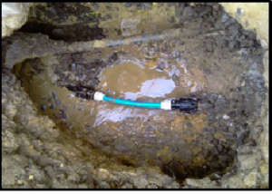 The repaired water supply pipe