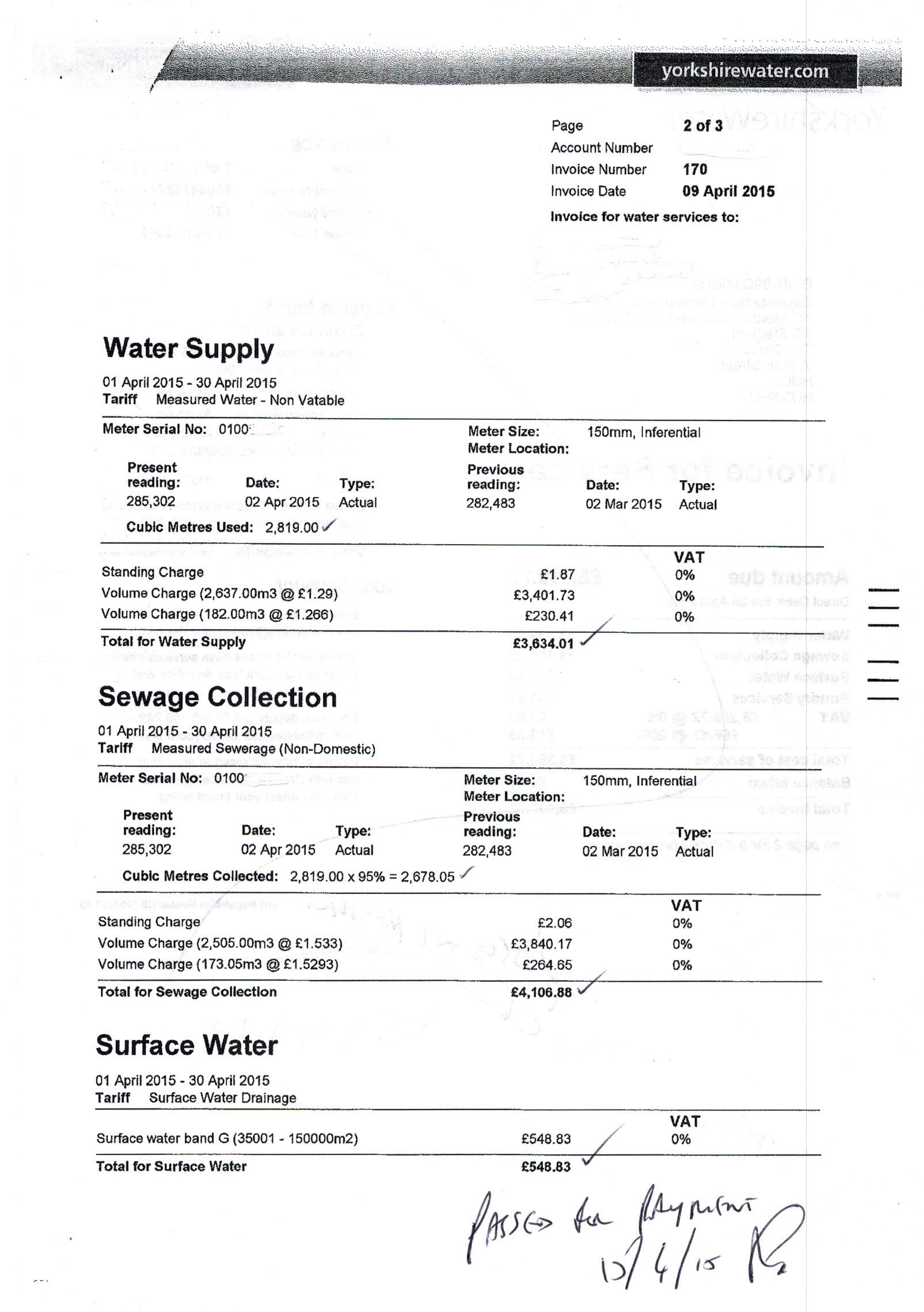 water bill to fill a pool