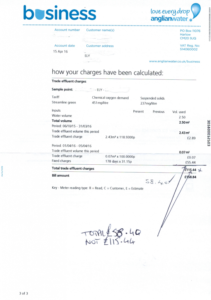 Anglian Water admit bill system error as potentially.
